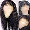 Perruque Lace Frontal Wig brésilienne naturelle, cheveux humains, Deep Wave, Transparent HD, 13x4, pre-plucked, pour femmes