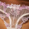 See Through Flower Embroidery Panties Sexy Low Rise Gauze Women Panty Lingerie Thongs T Back Underwear Clothing Will and Sandy