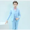 Knappe One Button Notch Revers Kid Complete Designer Knappe Jongen Trouwpak Jongens Kledij Op maat gemaakt (Jas + Broek + Tie + Vest) A26