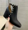 Luxury New Womens Rivet Hollow Out Chunky Heel 65cm Cow Leather Autumn Cowboy Martin Boots Boots SZ35427554715