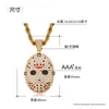 Hip Hop High Quality Micro Zircon Inlaid Solid Chainsaw Soul Mask Pendant Necklace Iced Out Full CZ Mens Necklace