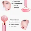 Masseur de visage électrique Jade vibrant rouleau facial Rose Quartz visages rouleaux de Massage 2 en 1 barre de beauté pour outils de soins de la peau Lif8934224