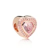 2020 nuovo 100% argento sterling 925 elegante oro rosa cuore araldico radianza fascino in rilievo originale pandora gioielli di moda regalo delle donne