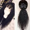 Kinky Curly 360 Lace Frontal Brazilian Wig For black Women loose curly glueless synthetic lace front wig with baby hair blenched knots