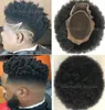 4 mm Afro Kinky Curl Brasilianisches Echthaar-Ersatz-Mono-Spitzen-Toupet für Basketbass-Spieler und Fans. Schnelle Expresslieferung