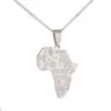 Edelstahl-Afrika-Karte-Anhänger-Halsketten, trendiger Schmuck, Karte von afrikanischen Elefanten, Löwen, Giraffen für Frauen