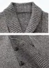 Män stickade kofta män mode höst vinter varm tröja avslappnad dubbelbröst cardigans tröjor stickadar