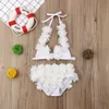 2019 Yepyeni 0-5Y Yenidoğan Çocuk Bebek Kız 3D Çiçek Bikini Set 2 ADET Kolsuz Kemer Yelek + Şort Mayo Mayo Bathing Beach