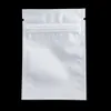 Matte White 200pcs/lot Aluminum Foil Food Smellproof Packing Bag Powder Candy Storage Bags with Zipper Zip Lock Mylar Pouches