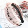 Haimeikang Nuovo Tessuto Hairband Delle Donne Delle Ragazze Antiscivolo Testa Dei Capelli Cerchio Fasce Accessori Maglia Lane E Filati di Pizzo Larga Fascia Copricapi