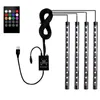 4 stycken AUTO RGB Multicolor Interior Music Röst Aktiv Funktion LED Strip Belysning med fjärrkontroll Kit USB-port