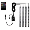 4 peças Auto RGB Multicolor Interior Music Voz Função Ativa LED Tira Iluminação Com Kit de Controle Remoto Porta USB