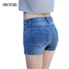 Women Denim Shorts Zipper Slim False 2 Pieces Female Skirt Shorts Fashion Colorfast Cowboy Bottoms Fitness Short Jeans HM1389