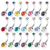 New 316L Surgical Steel navel rings Crystal Rhinestone Belly Button Navel Bar Ring Body Jewelry Piercing 50PCS LOT Free Shipping YD