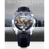 Forsining vente exclusive officielle Double face Transparent mode affaires Design squelette automatique hommes montre haut de gamme de luxe