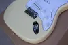 Guitare électrique blanche de lait personnalisée en usine avec manche festonné en érable, pickguard blanc, matériel chromé, peut être personnalisé