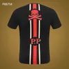 PP été hommes marque t-shirt crâne impression rivet perles hauts créateur de mode t-shirt haut col rond qualité crâne t-shirts #6251