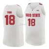 C.J. Jackson # 3 Basketball Jerseys Bob Todd # 18 Connor Fulton # 45 Osu Ohio State Buckeyes 대학 레트로 남성 스티치 사용자 정의 모든 이름