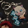 : Kimetsu no yaiba dubbelsidig akryl nyckelring cosplay anime hänge nyckelkedjor 5 färger blanda 25 st/parti grossist9271408