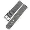 20mm 22mm 24mm Solid Mesh Stainless Steel Strap with Pin Buckle Classic Polished Silver Watch Band Strap Straight End