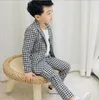 2019 New 2PCS Boys Plaid Wedding Suit Ingland Style Gentleman Boys Formal Tuxedos Suit Kids Spring ClothingSetCoatPants1385506