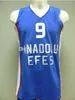 Dario Saric # 9 anadolu efes 이스탄불 레트로 농구 유니폼 망 스티치 스티치 사용자 정의 모든 번호 이름 유니폼
