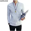 Men's Casual Shirts Mens Cotton Linen Henley Shirt 2021 Autumn Dress Male Slim Fit Long Sleeve Asian Size