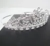 Fash Kobiety Multi Crystal Oświadczenie Tiaras Moda Do Włosów Biżuteria Srebrne Opaski Kwiat Hairbands Birdal Korony Akcesoria do włosów 2017