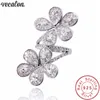 Vecalon fleur promesse bague 925 en argent sterling diamant grand fiançailles bagues de mariage pour les femmes doigt bijoux 2430663