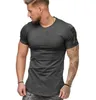 Hommes gymnases d'été entraînement Fitness T-shirt haute qualité musculation t-shirts col rond manches courtes T-shirt hauts vêtements pour hommes