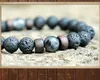 Mens Lava Rock Huile Essentielle Diffuseur bracelets Pour femmes Pierre Naturelle Magnétique Perles En Bois bracelets porte-bonheur DIY Bijoux De Mode en Vrac