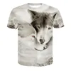 Hommes t-shirt nouveau loup imprimé t-shirts 3D hommes T-shirts nouveauté animaux hauts t-shirts mâle à manches courtes été o-cou t-shirts