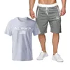 Men039s夏のカジュアルスポーツウェアセット半袖TシャツMen Beach Shorts Tee Male Tracksuits Elastic Waist Jyms Shonts Sets28477433