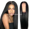 Теплостойкие длинные шелковистые прямые синтетические кружевные парики для чернокожих женщин натуральные волосы глубокая часть 180% плотности парики 24 дюйма Perruque