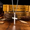 Simple Silver Cross Pendants Necklace in Stainless Steel Men's Gift