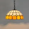 Pastoral Village European Baroque Vintage pendant light home decorative art hanging light white yellow plaid pendant lamp Warm tone