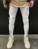 Neverfunction Berühmte Marke Designer Skinny Ripping Jeans Männer Hip Hop Mens White Denim Jogger Knielöcher gewaschen zerstörte Jeans