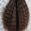 Groarse Yaki non trasformato brasiliano capelli vergini micro loop anello 100% estensione dei capelli umani kinky dritto 100s / pack