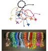 Nya modearmband Flickor Lyx Handgjorda Lucky Cord Braid Rosary Armband Nylon String Cross Armband 18 Färger