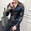 Moda Uomo Slim Fit Animal Print Camicie eleganti da uomo Camisa Social Masculina Camicia a maniche lunghe Abbigliamento da uomo