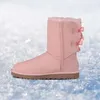 Hot Sale-Boots För Kvinnor Kastanj Svart Blå Rosa Kaffe Designer Snö Fur Boot Womens Ankel Knäskor