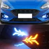 1 Paar DRL für Ford FOCUS 2019 2020 Auto LED Tagfahrlicht Nebelscheinwerfer Fahrlicht mit gelbem Blinker