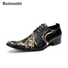 Batzuzhi Designer's Men Dress Shoes Pelle Nera Business Scarpe in pelle Uomo Lace-up Formale Party e Wedding Chaussures Hommes
