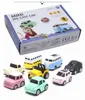 Diecast Stop Mini Cartoon Bus Model Zabawka, Cute Car Sports z Pull-Back, Zestaw 8 sztuk, Boże Narodzenie Kid Birthday Boy Prezenty, Zbieranie, 2-1