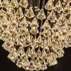 Moderne Crystal Luxe Kroonluchter Bloemachtige Vorm Ontwerp Lamp LED Indoor Hanging Verlichting Apparatuur voor Woonkamer Trap