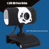 HD Webcam Camera USB 2.0 50.0m Webkamera med CD-drivrutinsmikrofon MIC för dator PC Laptop A847 Svart