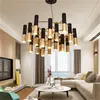 Aluminiumrör ljuskrona Ljus Italien Modern LED-ljuskronor Belysning Pendientes E14 Lampa AC 90-260V till salu