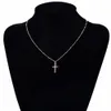 Colares pendentes Vienkim Summer Chain Cross Small Gold Cross Cross Religiosos Jóias Religiosas