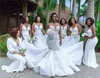 Zeemeermin lange bruidsmeisje jurken spaghetti riemen zomer tuin formele bruiloft gids van eer jurken plus size