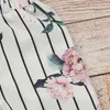 Baby Girls цветочный принт полосатый комплект одежды лето без рукавов жилет слинг футболка + цветочные Брюки 2 шт. / компл. модные детские наряды M1501